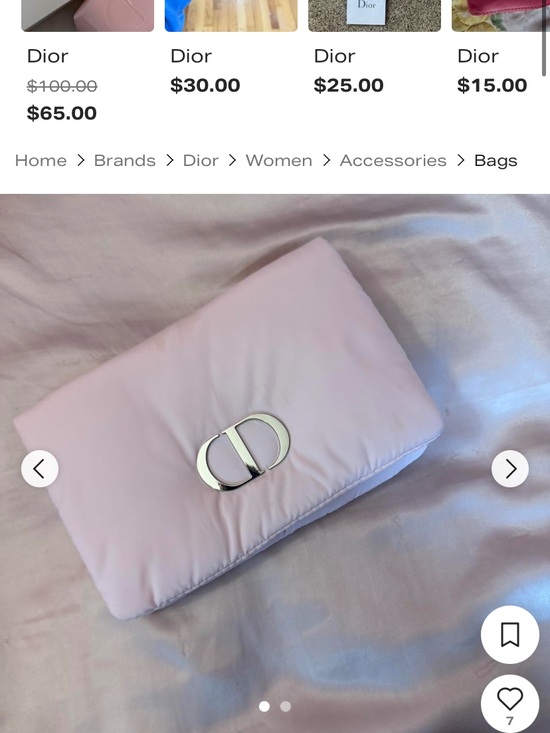 Dior Handbags - Dior Pink Clutch Bag with Silver Logo